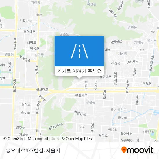 봉오대로477번길 지도