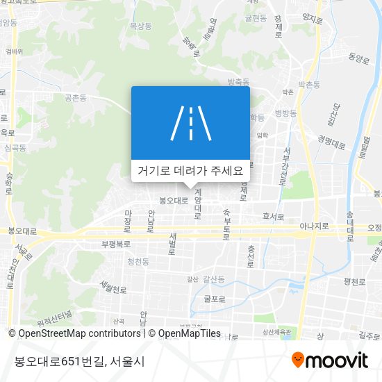 봉오대로651번길 지도