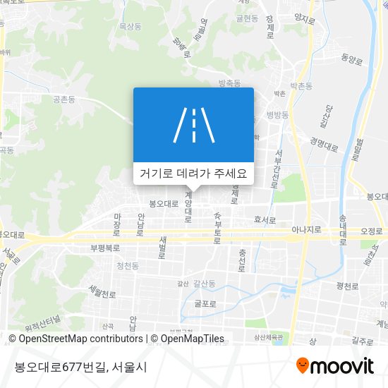 봉오대로677번길 지도