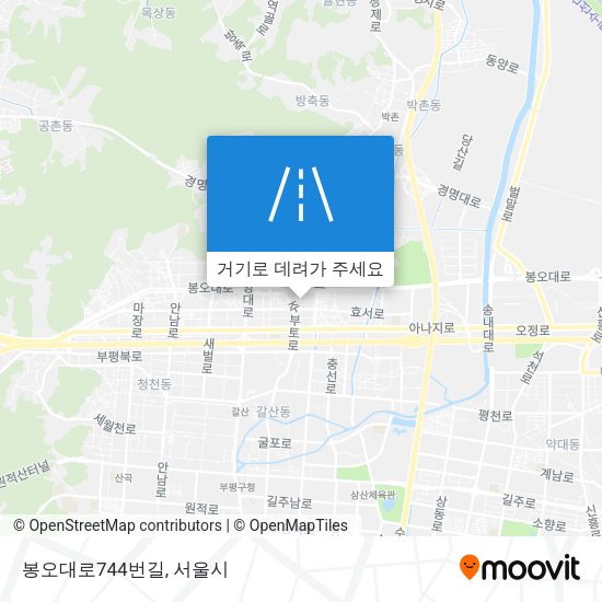 봉오대로744번길 지도