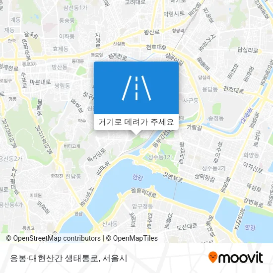 응봉·대현산간 생태통로 지도