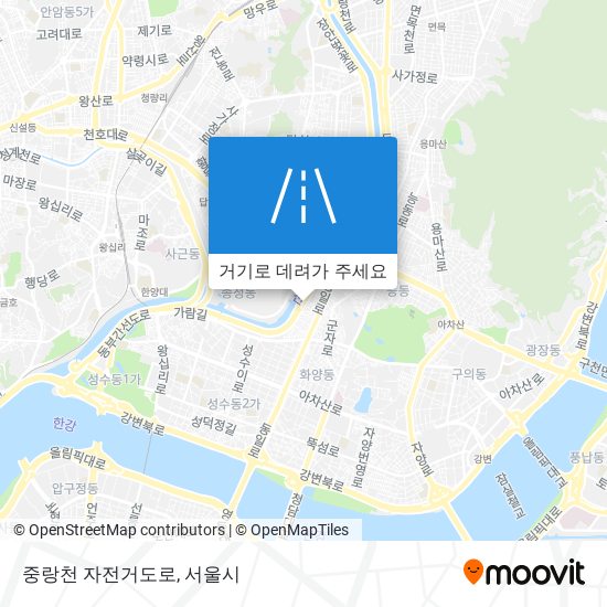 중랑천 자전거도로 지도