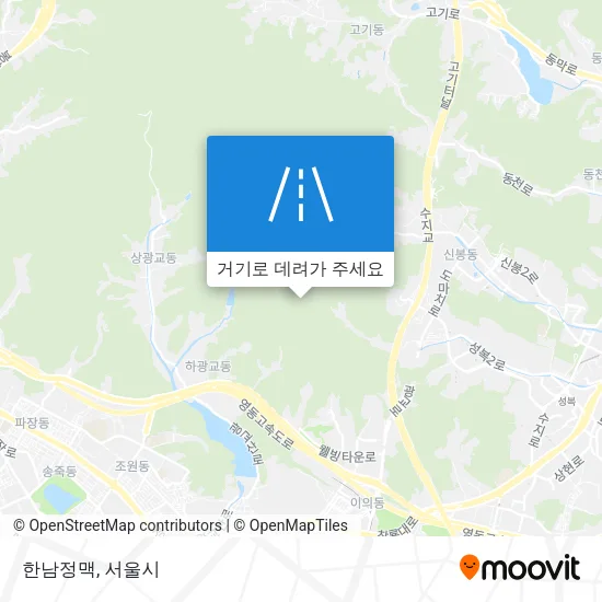 한남정맥 지도