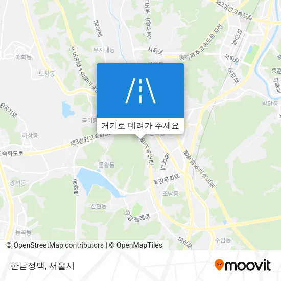 한남정맥 지도