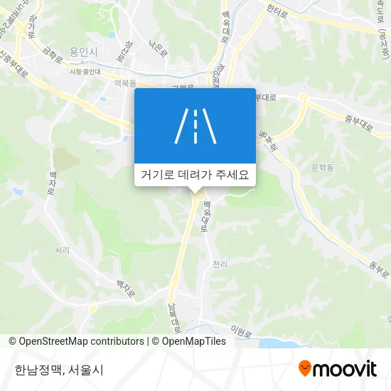 한남정맥 지도