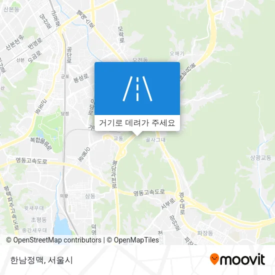 한남정맥 지도