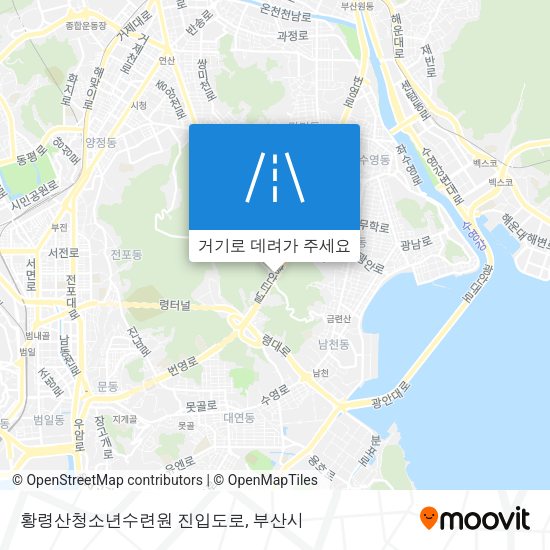 황령산청소년수련원 진입도로 지도