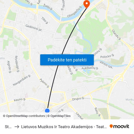 Stotis to Lietuvos Muzikos Ir Teatro Akademijos - Teatro Ir Kino Fakultetas map