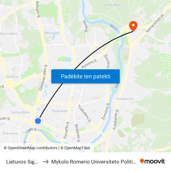 Lietuvos Sąjūdžio Kelias to Mykolo Romerio Universiteto Politikos Ir Vadybos Fakultetas map