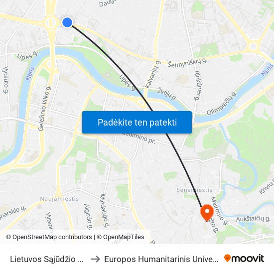 Lietuvos Sąjūdžio Kelias to Europos Humanitarinis Universitetas map