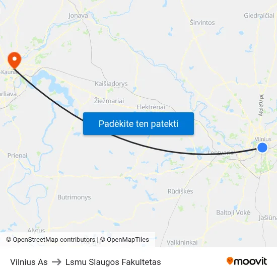 Vilnius As to Lsmu Slaugos Fakultetas map