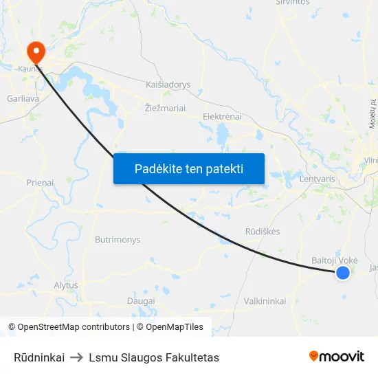 Rūdninkai to Lsmu Slaugos Fakultetas map
