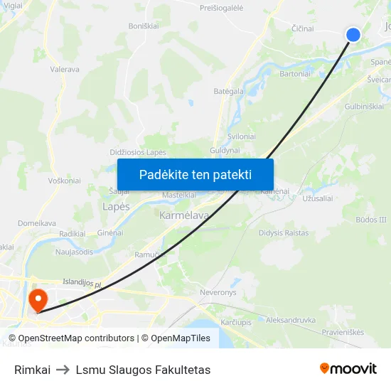 Rimkai to Lsmu Slaugos Fakultetas map