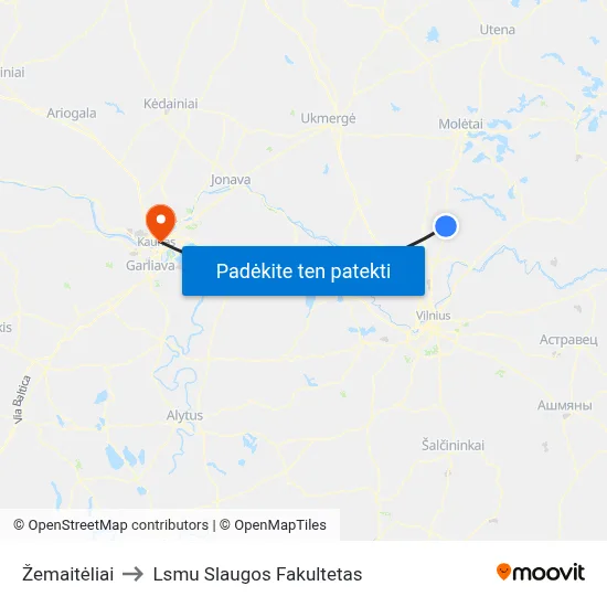 Žemaitėliai to Lsmu Slaugos Fakultetas map