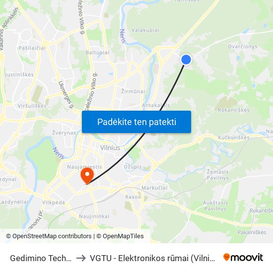 Gedimino Technikos Universitetas to VGTU - Elektronikos rūmai (Vilniaus Gedimino technikos universitetas) map