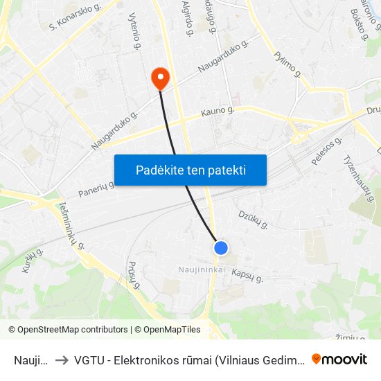 Naujininkai to VGTU - Elektronikos rūmai (Vilniaus Gedimino technikos universitetas) map