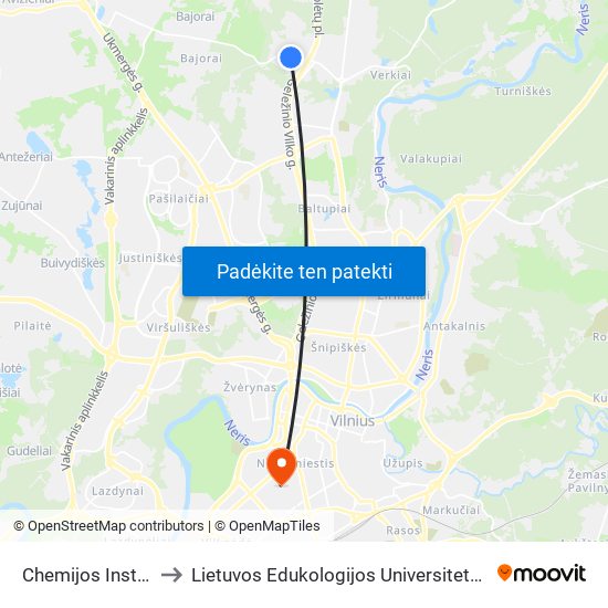 Chemijos Institutas to Lietuvos Edukologijos Universitetas II Rumai map