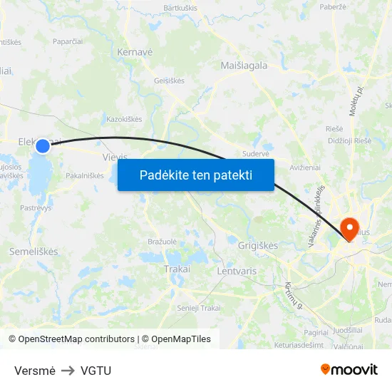 Versmė to VGTU map