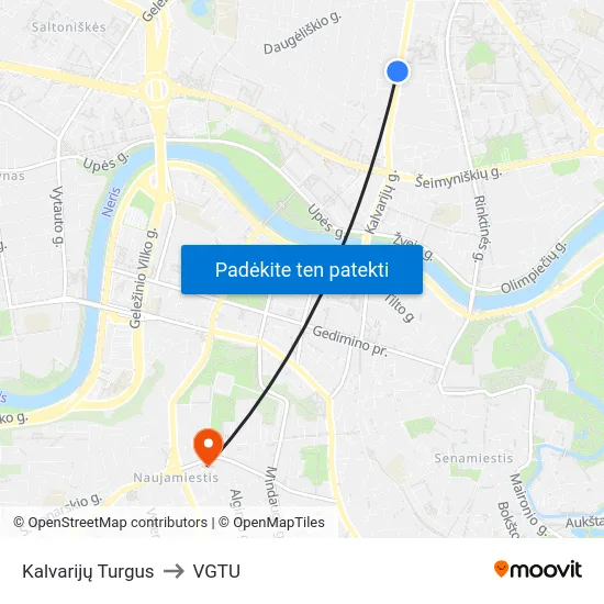 Kalvarijų Turgus to VGTU map