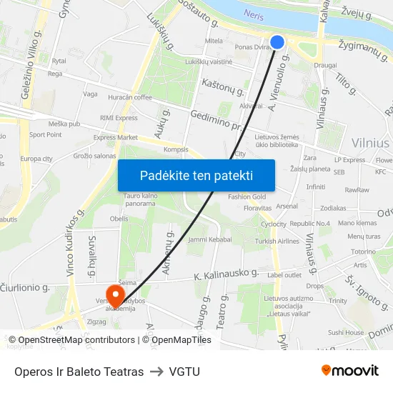 Operos Ir Baleto Teatras to VGTU map
