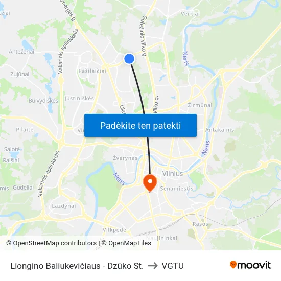 Liongino Baliukevičiaus - Dzūko St. to VGTU map