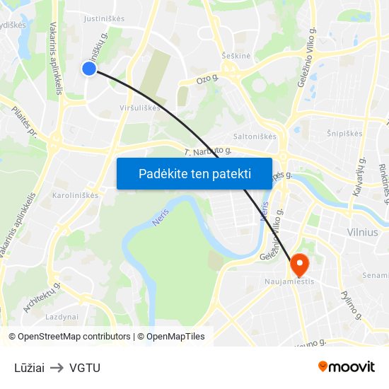 Lūžiai to VGTU map