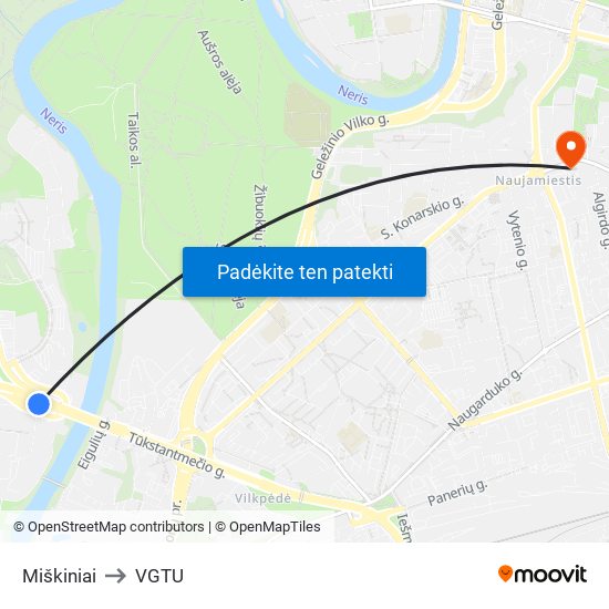 Miškiniai to VGTU map