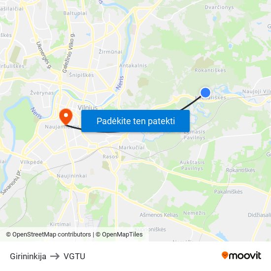 Girininkija to VGTU map