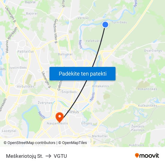 Meškeriotojų St. to VGTU map