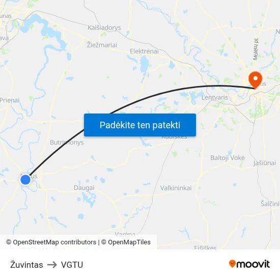 Žuvintas to VGTU map