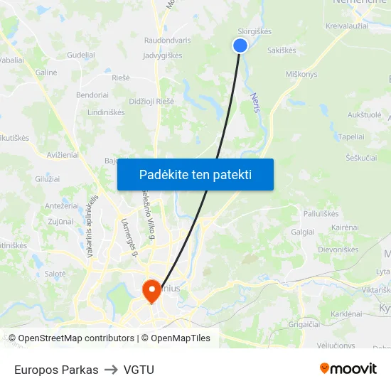 Europos Parkas to VGTU map