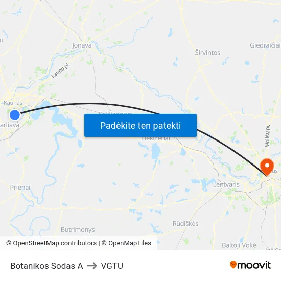 Botanikos Sodas A to VGTU map