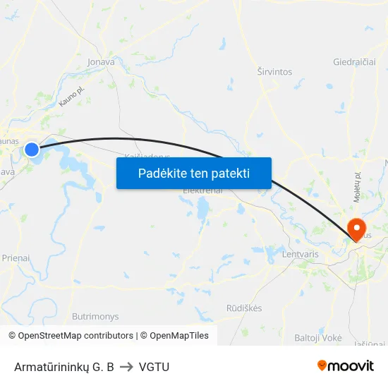 Armatūrininkų G. B to VGTU map