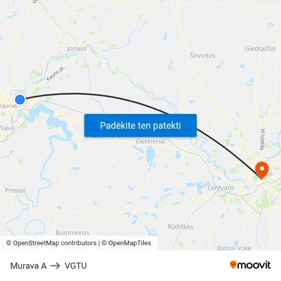 Murava A to VGTU map