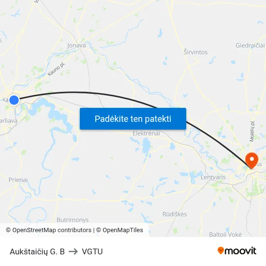 Aukštaičių G. B to VGTU map