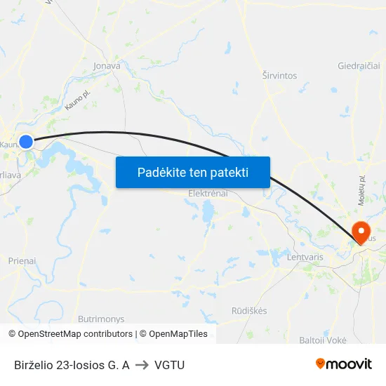 Birželio 23-Iosios G. A to VGTU map