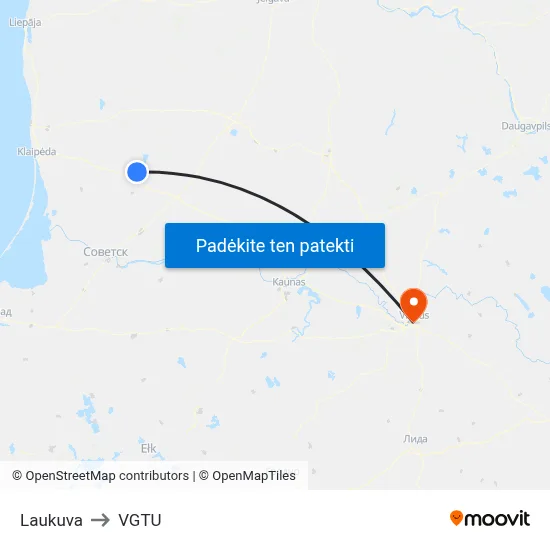 Laukuva to VGTU map