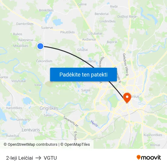 2-Ieji Leičiai to VGTU map