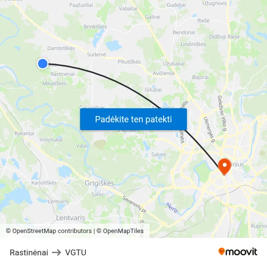 Rastinėnai to VGTU map