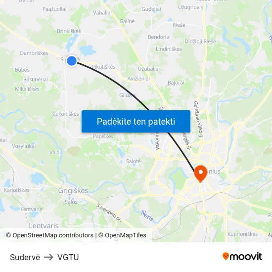 Sudervė to VGTU map