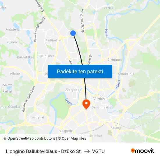 Liongino Baliukevičiaus - Dzūko St. to VGTU map