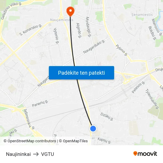 Naujininkai to VGTU map