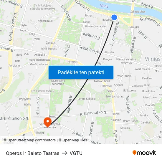 Operos Ir Baleto Teatras to VGTU map