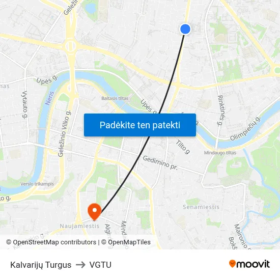 Kalvarijų Turgus to VGTU map