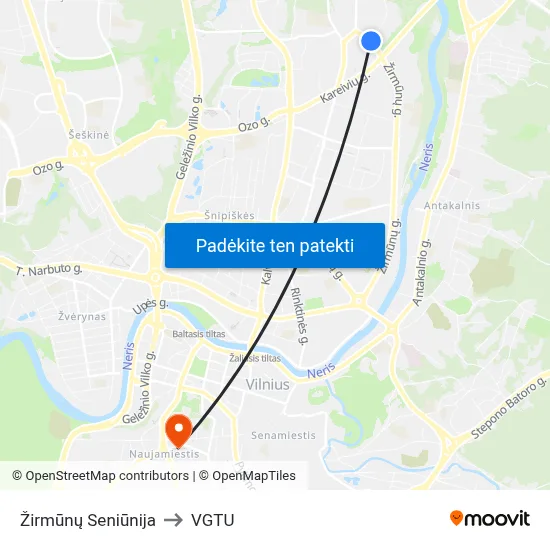 Žirmūnų Seniūnija to VGTU map