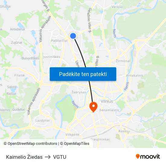 Kaimelio Žiedas to VGTU map