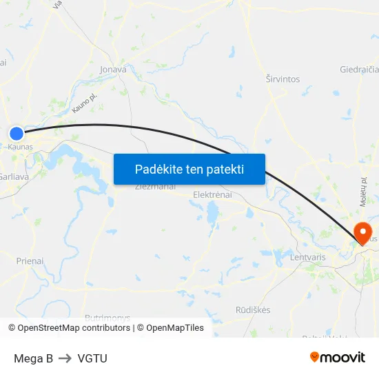 Mega B to VGTU map