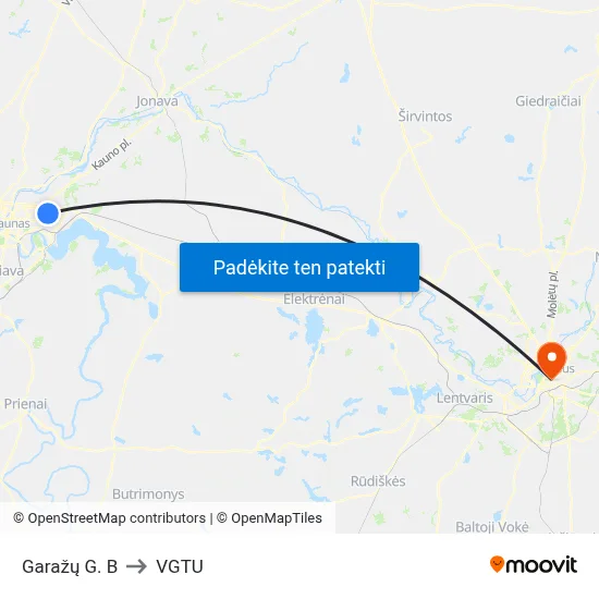 Garažų G. B to VGTU map