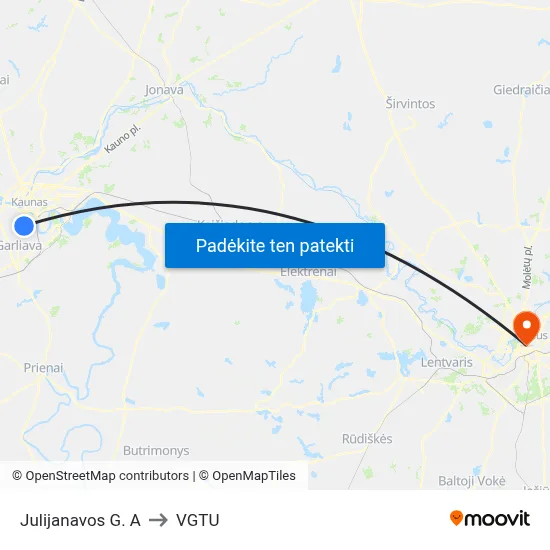 Julijanavos G. A to VGTU map