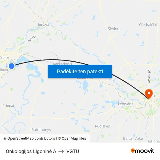 Onkologijos Ligoninė A to VGTU map